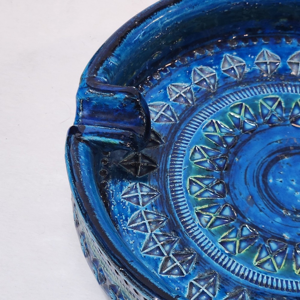 VINTAGE ALDO LONDI BITOSSI RAYMOR ITALY RIMINI BLUE X-LARGE 9.5 IN ASHTRAY DISH - Picture 10 of 15